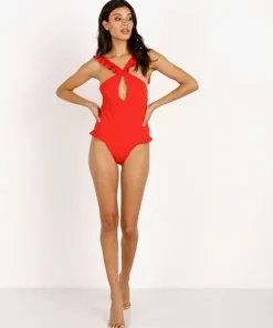 For Love & Lemons One Pieces>For Love & Lemons Rodeo Keyhole One Piece Flame