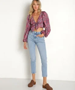 For Love & Lemons Tops>For Love & Lemons Tonya Crop Top