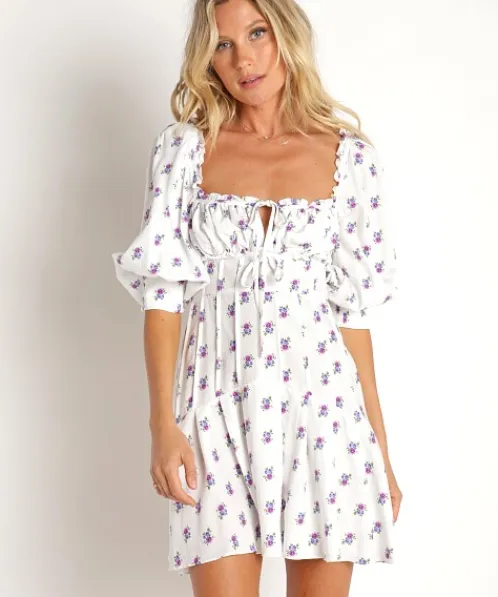 For Love & Lemons Dresses>For Love & Lemons Viola Mini Dress White