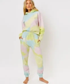 Frankie's Bikinis Pants>Aiden Sweatpant Rainbow Tie Dye