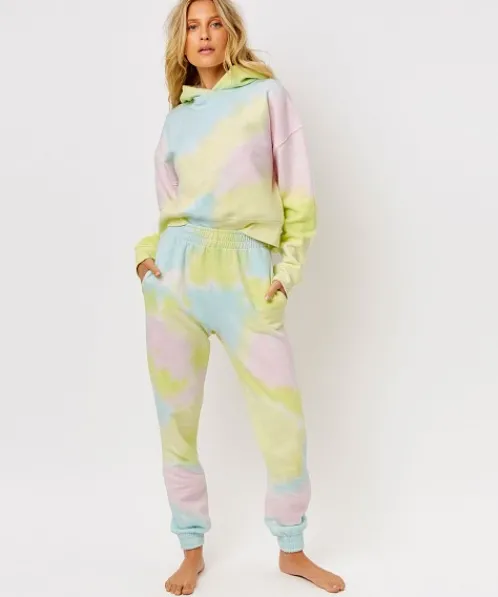 Frankie's Bikinis Pants>Aiden Sweatpant Rainbow Tie Dye
