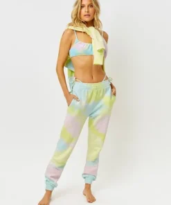 Frankie's Bikinis Pants>Aiden Sweatpant Rainbow Tie Dye