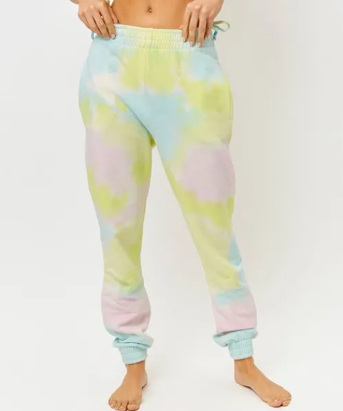 Frankie's Bikinis Pants>Aiden Sweatpant Rainbow Tie Dye