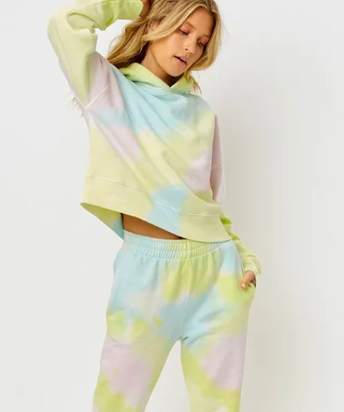 Frankie's Bikinis Knits>Burl Sweatshirt Rainbow Tie Dye