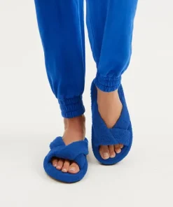 Frankie's Bikinis Slippers>Juna Terry Slide Slipper Pacific