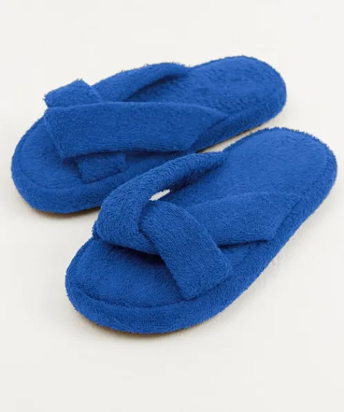 Frankie's Bikinis Slippers>Juna Terry Slide Slipper Pacific