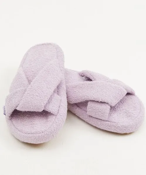 Frankie's Bikinis Slippers>Juna Terry Slide Slipper Lilac