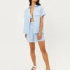 Frankie's Bikinis Cover Ups | Tops>Lou Gingham Button Down Bluebell