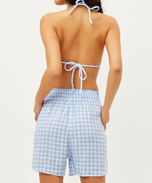 Frankie's Bikinis Cover Ups | Shorts>Lou Gingham Short Bluebell