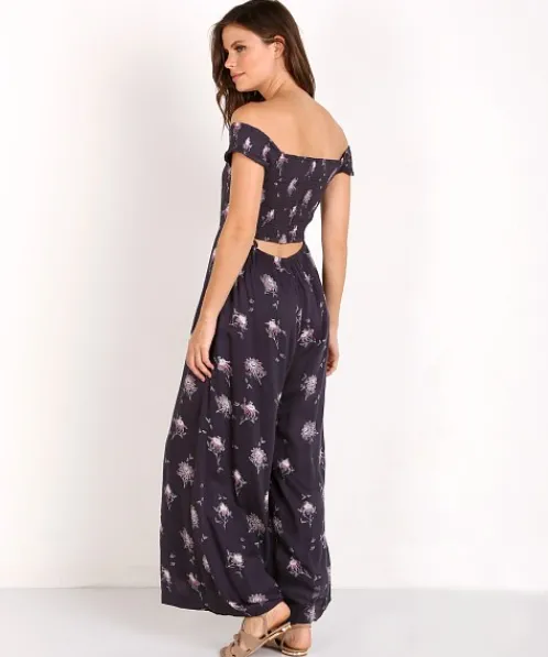Free People Rompers>Aster Printed Jumper Navy