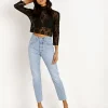 Hot As Hell Tops>Lace Crop Noir