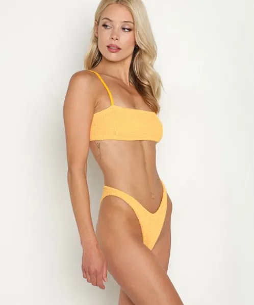 Hunza G Bikinis>Crinkle Gigi Bikini Mango Sorbet
