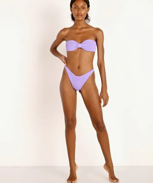 Hunza G Bikinis>Crinkle Jean Bandeau Bikini Set Lilac