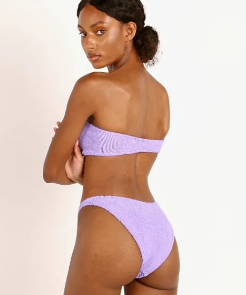 Hunza G Bikinis>Crinkle Jean Bandeau Bikini Set Lilac