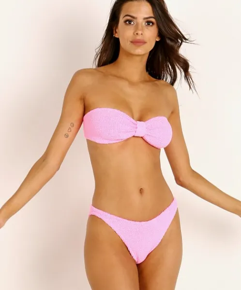 Hunza G Bikinis>Crinkle Jean Bikini Set Bubblegum
