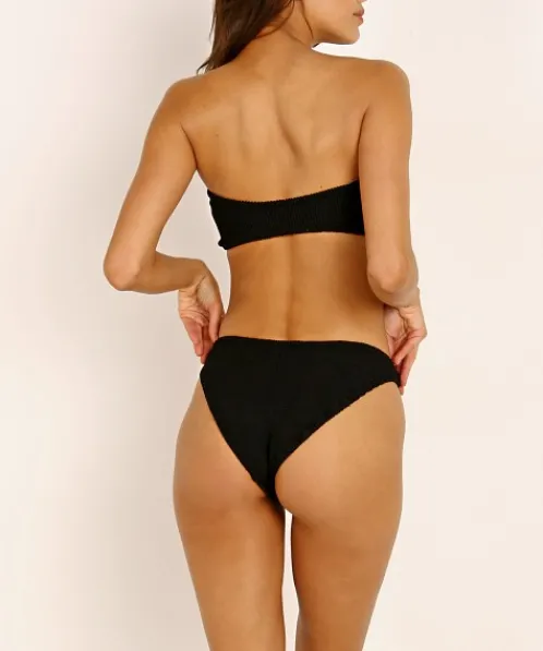 Hunza G Bikinis>Gloria Bikini Set Black with Tortoise Ring