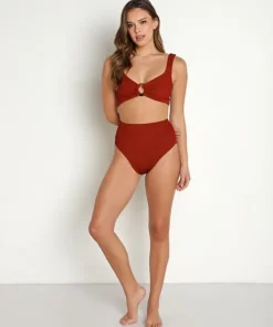 Hunza G Bikinis>Nadine Bikini Set Metallic Chestnut
