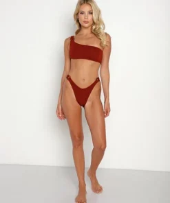 Hunza G Bikinis>Nile Zadie Bikini Set Metallic Chestnut