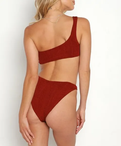 Hunza G Bikinis>Nile Zadie Bikini Set Metallic Chestnut