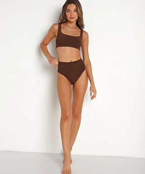 Hunza G Bikinis>Patricia Nile Bikini Metallic Cocoa