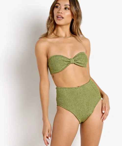 Hunza G Bikinis>Posey Bikini Set Metallic Moss