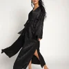 idle Robes>The Long Robe with Hair Tie Silky Black