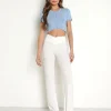 Indah Pants>Banks Solid Cross Band Bootleg Lounge Pant Ivory
