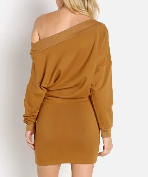 Indah Dresses>Body Baby Ruth Boatneck Mini Dress Buck