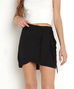 Indah Skirts>Cassiel Mini Skirt Black