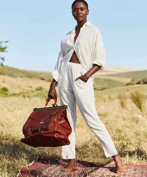 Indah Pants>Cypress Solid Simple Pant Ivory