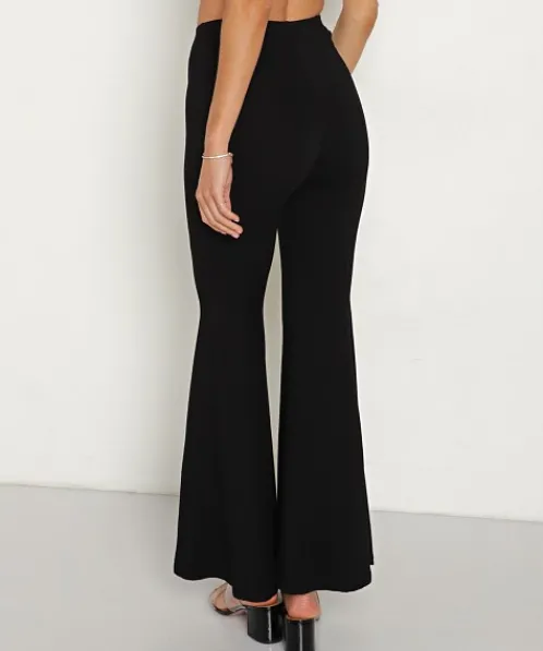 Indah Pants>Giselle Solid Bell Bottom Black