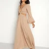 Indah Dresses>Julie Smocked Long Sleeve Maxi Palmonio
