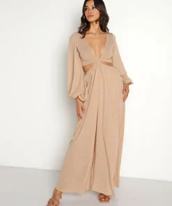 Indah Dresses>Julie Smocked Long Sleeve Maxi Palmonio