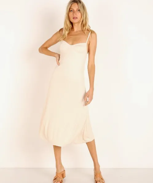 Indah Dresses>Little Lies Midi Dress Opal