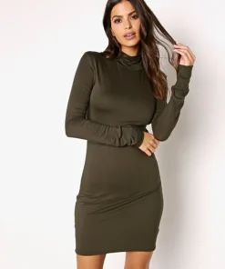 Indah Dresses>No.77 Seamless Turtleneck Black Forest