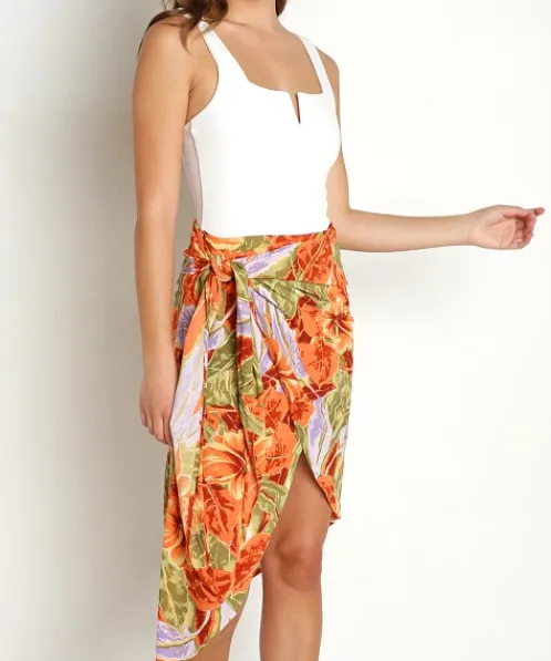 Indah Skirts>Obession Midi Sarong Skirt Tropix