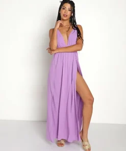 Indah Dresses>River Triangle Maxi Violet
