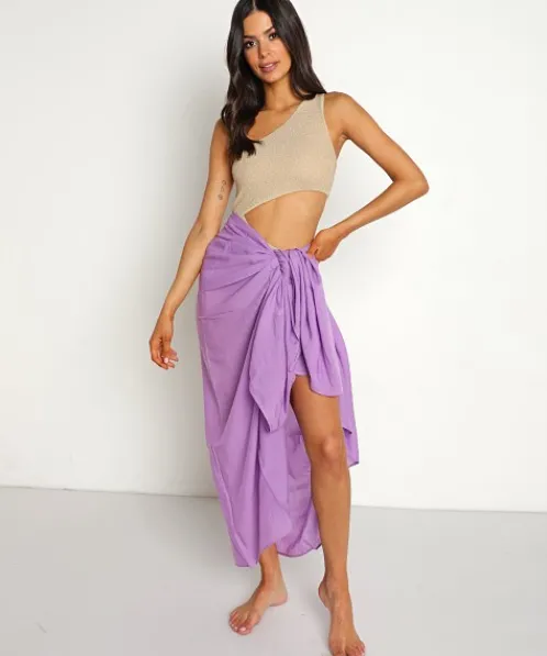 Indah Cover Ups>Sarong Violet