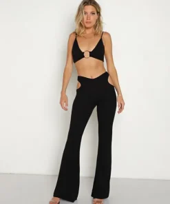Indah Tops>Tansy Solid Triangle Bra Black