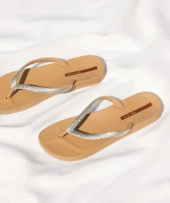 Ipanema Flip Flops | Sandals>Ana Flip Flops Metallic Beige Gold