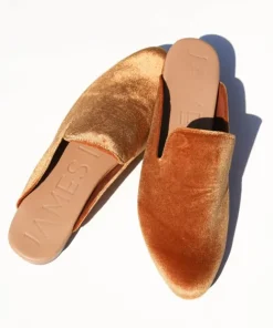 James Smith Flats>Street Slipper Tan Velvet
