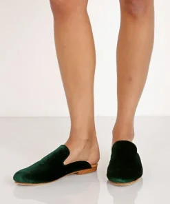 James Smith Flats>Street Slipper Verde Velvet