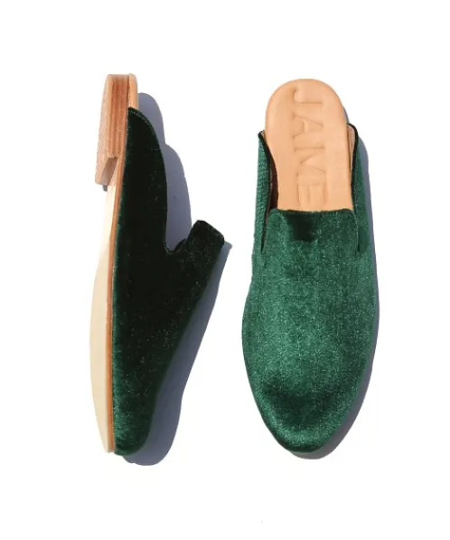 James Smith Flats>Street Slipper Verde Velvet
