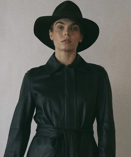 Janessa Leone Accessories>Auggie Packable Wool Hat Dark Olive