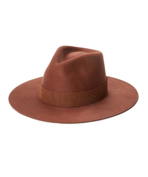 Janessa Leone Accessories>Cotta Fedora Hat Burnt Orange
