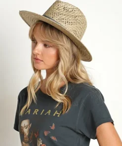 Janessa Leone Accessories>Otis Seagrass Straw Fedora Hat Natural