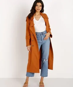Jen's Pirate Booty Jackets>Basic Instinct Trench Coat Sunburn Linen