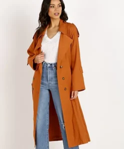 Jen's Pirate Booty Jackets>Basic Instinct Trench Coat Sunburn Linen