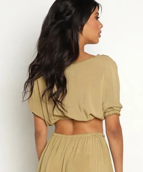 Jen's Pirate Booty Tops>Page Crop Top Olive