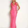 Jen's Pirate Booty Dresses>Wavecrest Maxi Hot Pink Check Jacquard